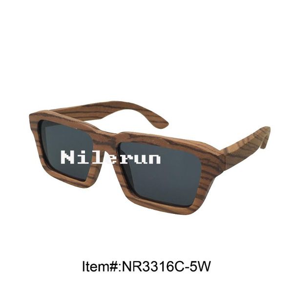 

sunglasses classic square frame zebra wood, White;black