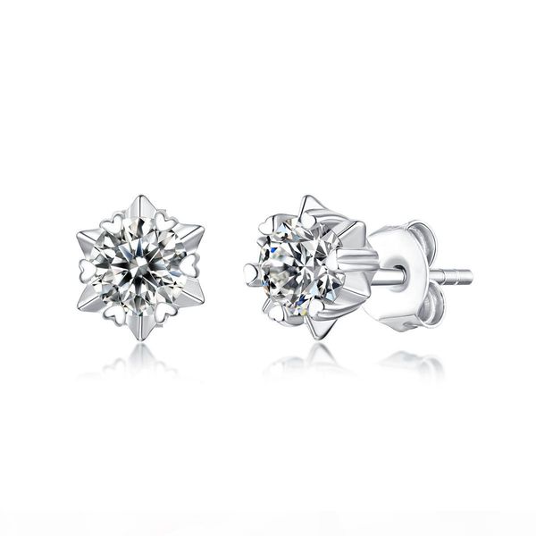 

moissanite серьга для женщин снежинки классических 6 зубца s925 silver серег серебряных ювелирных изделий серьги мода серьги, Golden;silver