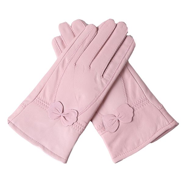 

elegant women genuine lambskin leather gloves autumn and winter fluffy plus velvet thermal trendy female glove, Blue;gray