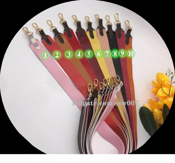 

classic strap 10 colosr women men bags crossbody shoulder bag strap brown flower leather messenger bag j02288, Black