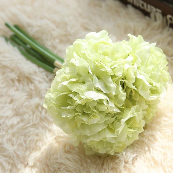 

artificial bouquet 5 heads peony silk flower fake leaf home wedding party decor