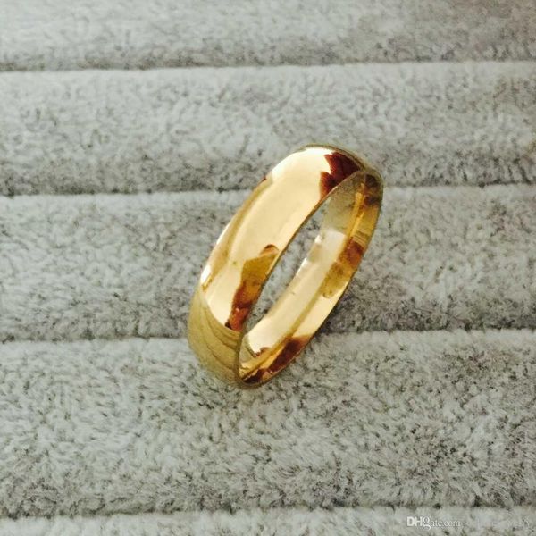 

never fading classic 6mm wide ring for men women 18kgf gold filled lovers wedding rings usa size, Silver
