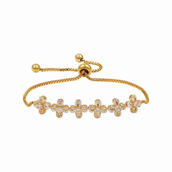 

elegant square pear cut cz zircon tennis charm bracelets & bangles gold colour princess cut cz wedding jewelry, Black