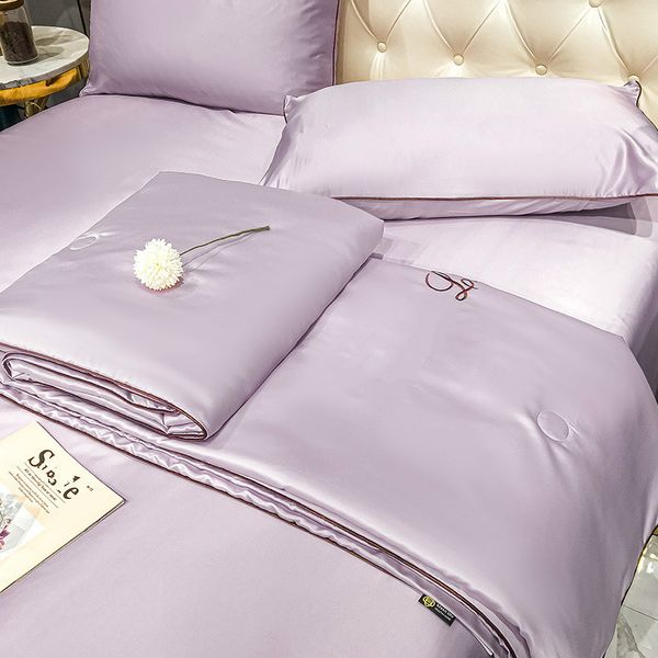 

washing silk summer solid color airable cover viscose fiber summer blanket quilt quilting silk quilt set