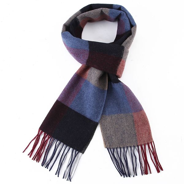 

new arrival wool scarf 100% plaid winter cashmere wool scarfs luxury thick fashion winter warm long soft male scarves, Blue;gray