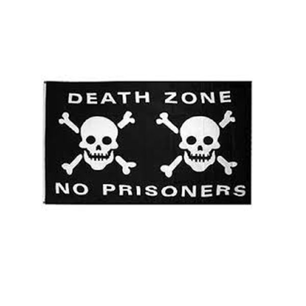 Death-Zone-No Prisoners da bandeira de pirata Bandeiras 3x5 impressão personalizada, National Advertising Hanging poliéster Tecido, Suporte transporte da gota