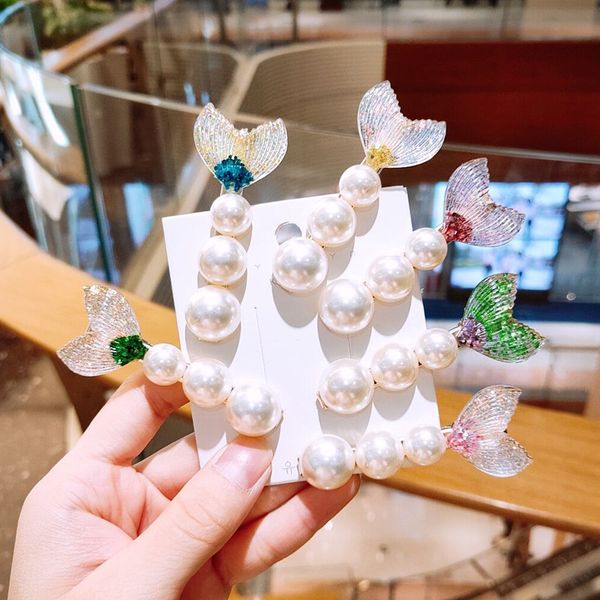 

pearl fish tail hair clip for women hairpin hairband girls barrette hairpins headdress hair accessories beauty styling tools