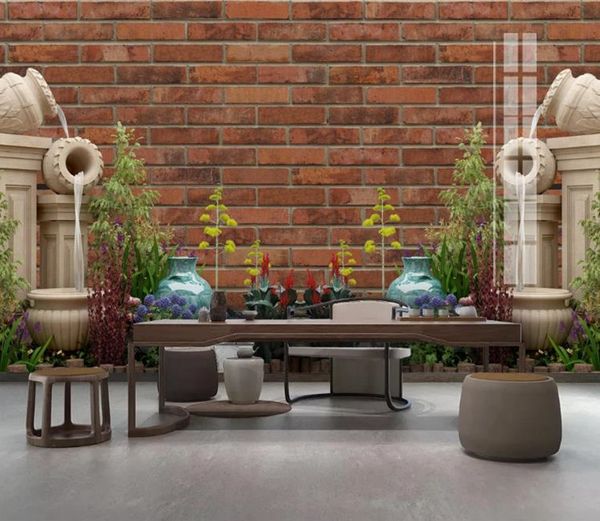 

3d wallpaper murals living room bedroom home decor creative bonsai flower 3d relief brick wall decorative painting murals