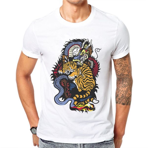 

men t shirts half sleeve cartoon animals tiger print t-shirt o-neck fashion clothing mens cotton tees poleras hombre
