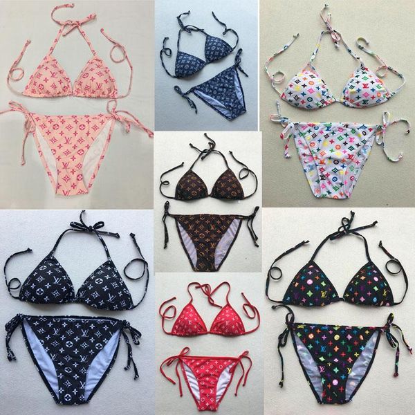

new designer lady bikini swimsuit letter printed swimwear bikini for women two-piece female bikini bathing suit, White;black