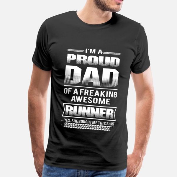 

runner proud dad of a freaking awesome runner t shirt men designing short sleeve plus size 3xl gents loose humor spring autumn shirt