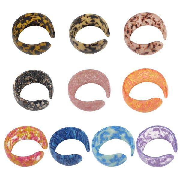 

fashion retro women bracelet acetate leopard opening bohemian wide bracelets, Black