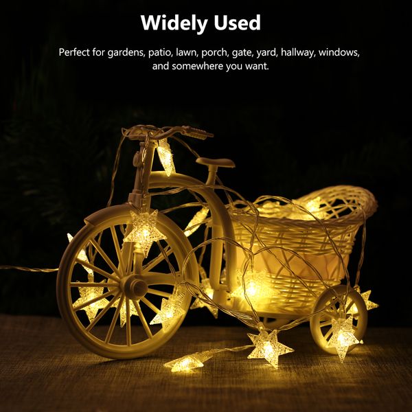 

10/20/40 led string lights five star copper wire decorative light battery powered for wedding party christmas wedding decoration