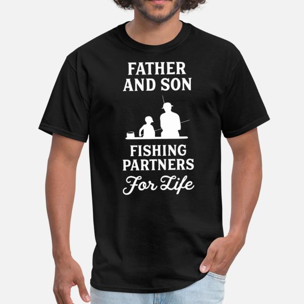 

father and son fishing partners for life t shirt men designs cotton plus size 3xl trend sunlight basic spring autumn original shirt
