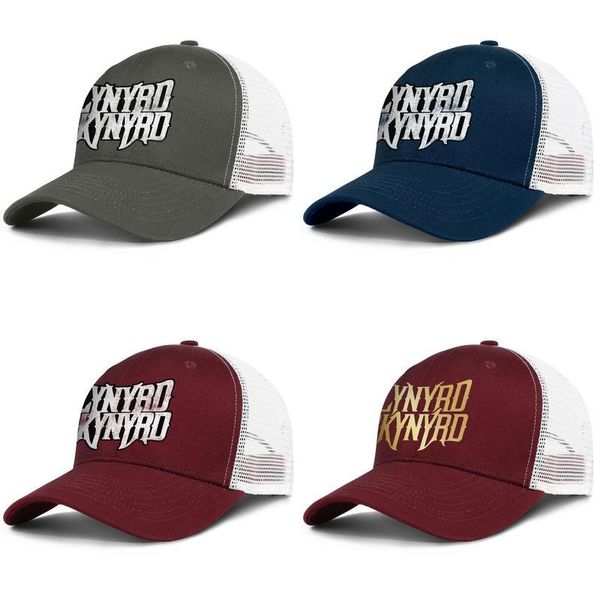 

lynyrd skynyrd rock band vintage old adjustable trucker cap fashion baseball hat dad ball caps for men women flash gold ronnie van zant, Blue;gray