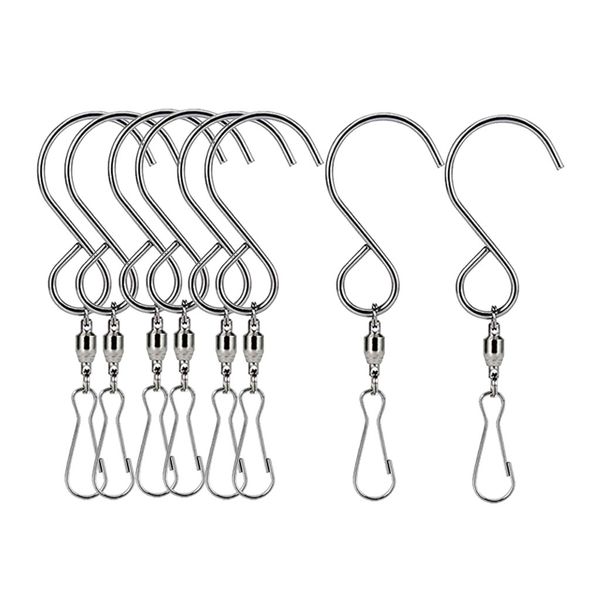 

8pcs hanging steel swivel hooks clip for garden wind chime sun catcher