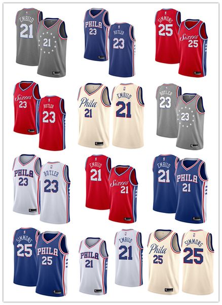 

new joel embiid jersey philadelphia 76ers men simmons jimmy butler swingman fanatics branded basketball jersey royal, Black