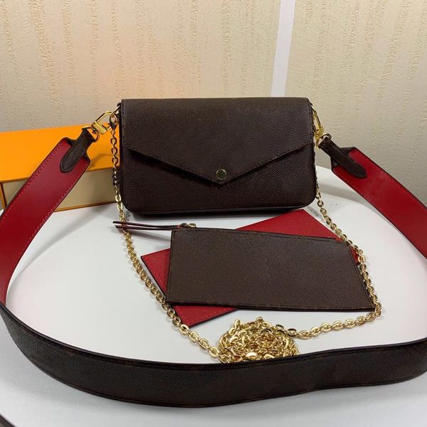 

2020 satchel 3pcs set handbag clutch luxury designer purse women shoulder new bags handle crossbody handbag bag tote ioqud, Red;black