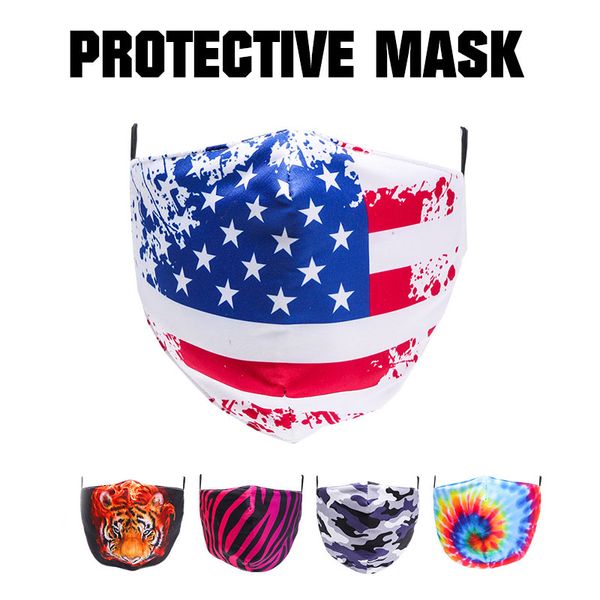 Lavável 3D máscara de algodão impressa de moda infantil para uso civil para proteger contra poeira industrial máscaras designer de PM2.5 rosto