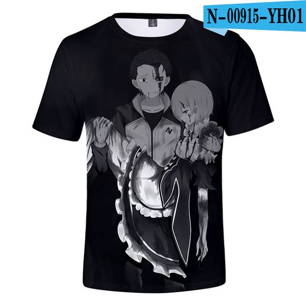

re zero girls clothing rem and ram japanese anime 3d print shirts aesthetic oversized hippie men clothing