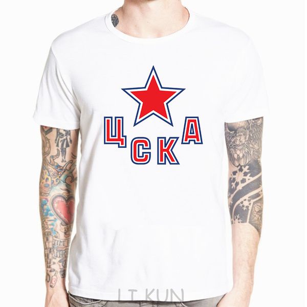 

хк цска khl русский профессиональный hockeyer белый футболка new россия tee