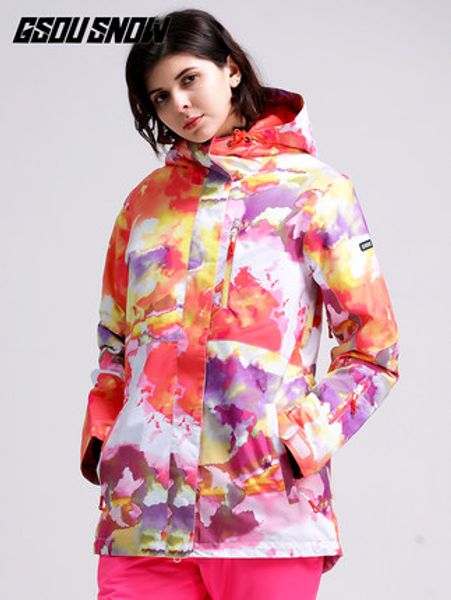 

2020 gsou snow women ski jacket skiing snowboard winter clothing windproof waterproof outdoor sport wear female thermal coat new