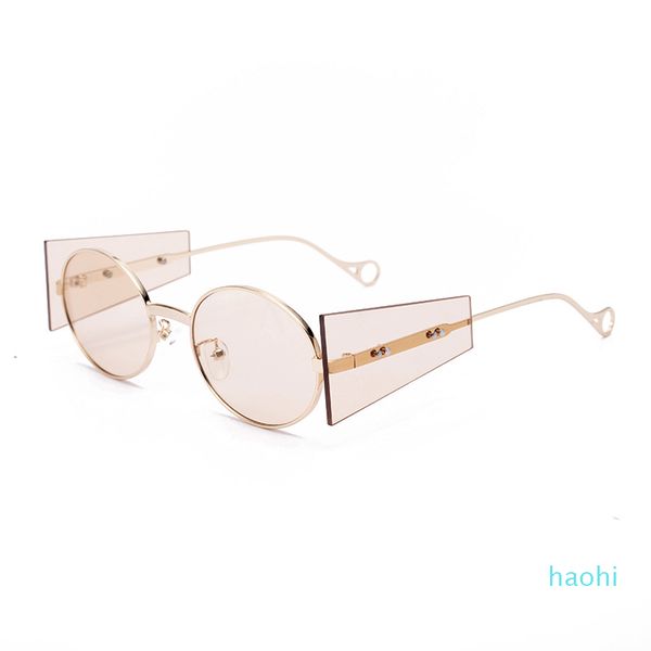

2020 cycling glasses new european and american men and women fashion sunglasses round goggles lens steam punk leg