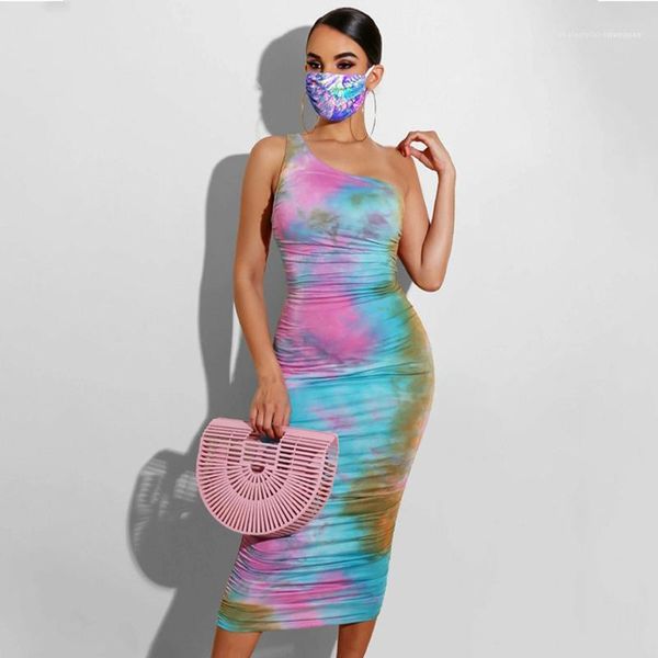 

print slim casual bodycon dress female clothing 2020 womens luxury designer summer dresses one shoulder 3d, Black;gray