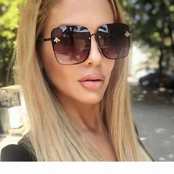 

k мода женщин солнцезащитные очки lady увеличенные rimless квадратные солнцезащитные очки женщины мужчины малые очки gradient вс очки женски, White;black