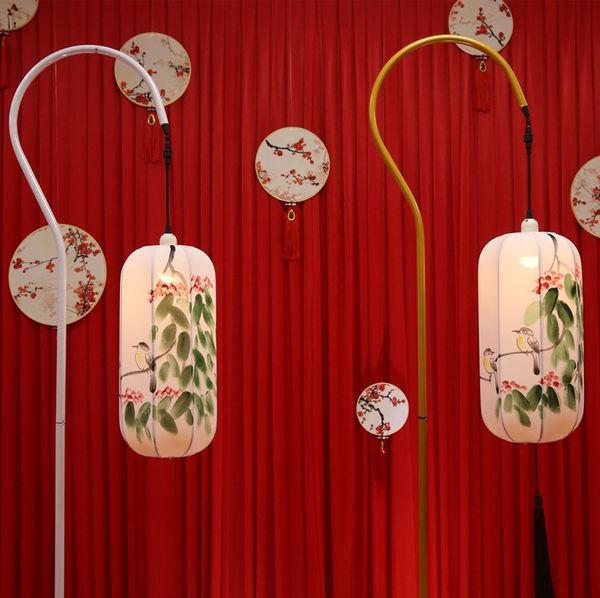 

props prop lanternchinese wedding court hook road guide chinese style antique lantern road guide hand-painted lantern 3qsgd