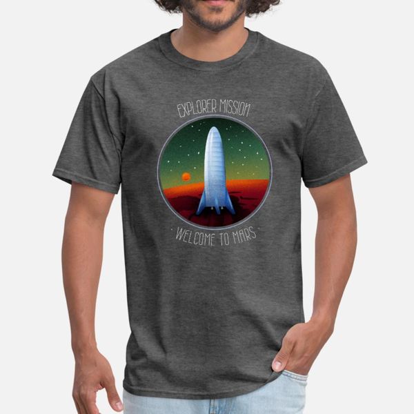 

explorer mission welcome to mars t shirt men interesting cotton crew neck trend interesting casual spring autumn family shirt