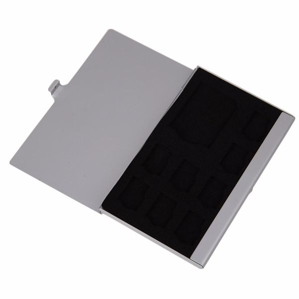 

cgjxsmonolayer aluminum for 1sd 8tf micro for sd cards pin storage box case holder anti -magnetic anti -dust shock -proof