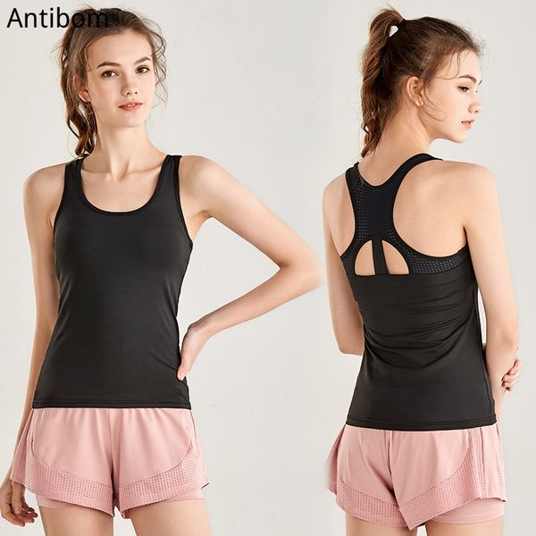 

yoga outfits antibom sport women workout slim fitness sleeveless shirt training quick drying vest with clothes, White;red