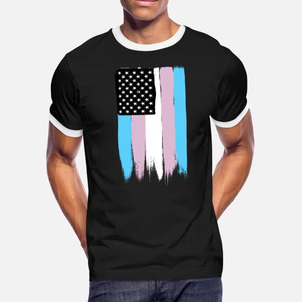 

transgender pride stars and stripes t shirt men printed cotton s-xxxl letter fitness basic spring pictures shirt