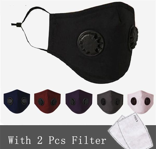 

2 dust-proof masks reusable with pcs for filter double breathable and protective mask men women fashion face valve breathing xfjkv