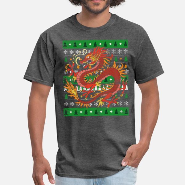 

dragon ugly christmas t shirt men personalized short sleeve round neck outfit graphic comfortable spring vintage shirt