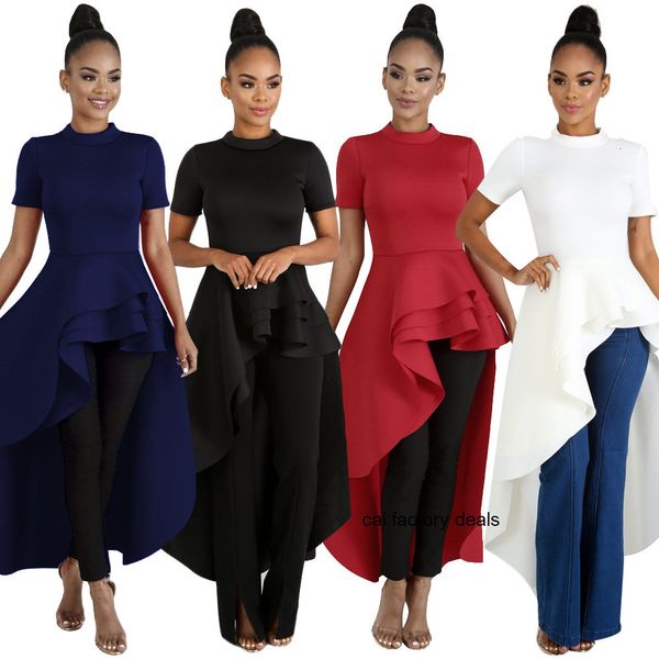 

J1374 women's classic dress with short front and long back 4 colors dresses