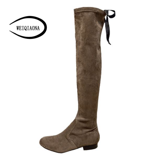 

shunruyan square toe ladies shoes brand design shoes women winter over-the-knee long boots mid heels boot, Black