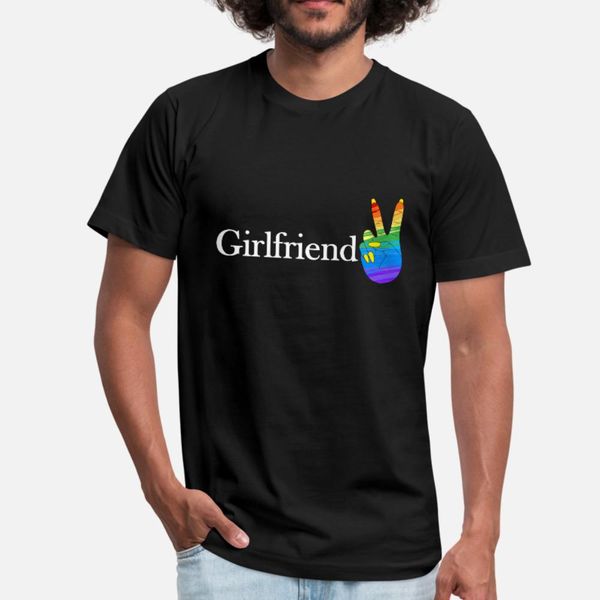 

girlfriend lesbian pride love peace sign gay gift t shirt men custom short sleeve s-xxxl basic solid cute fashion spring autumn shirt