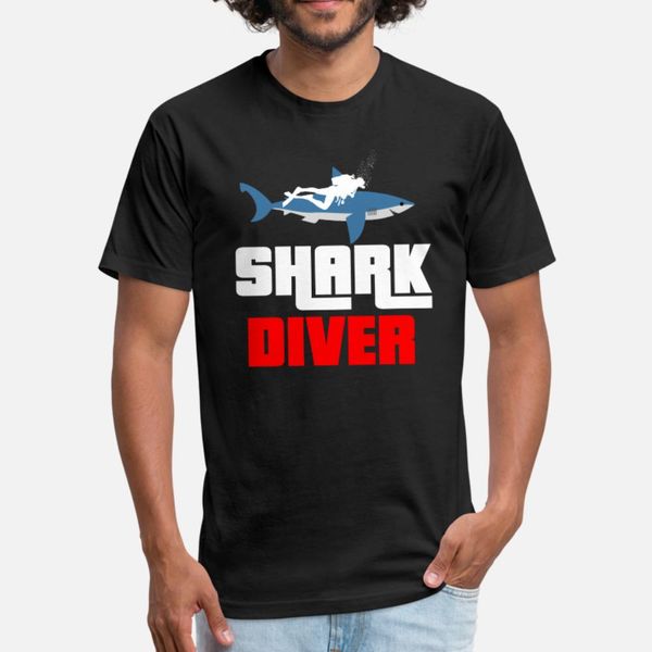 

diver shark shark fish shark sea ocean t shirt men interesting short sleeve crew neck standard interesting building summer style shirt