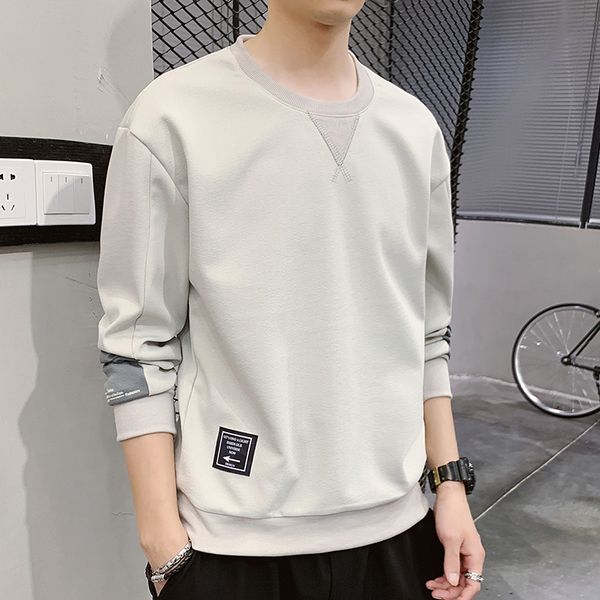 

the new 2020 spring men loose round collar fleece joker render unlined upper garment of man, Black