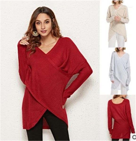 

female solid color sweaters fashion womens designer patchwork sweaters long sleeve v neck cotton ladies clothes, White;black