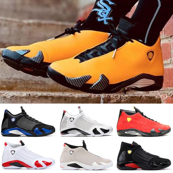 

219 new reverse ferr jumpman 14 14s basketball shoes spm black blue white red suede candy cane desert sand designer sneakers size 7-12