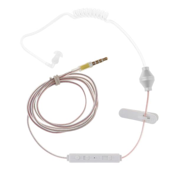 satin al tek kulaklik anti radyasyon fbi kulaklik mono kulak kulaklik mic ve akilli anahtari ile 3 5 mm mono hollow hava tup kablolu kulaklik