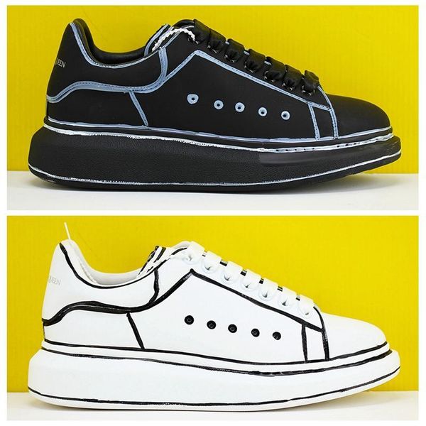 

highest qualitynew arrival 20ss casual shoes triple black white graffi lace up pretty girl leather sneakers fashion mens women trainers size