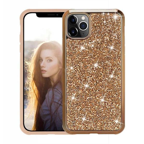 2020 Nova 2 em 1 diamante do cristal de rocha Bling Glitter Phone Cases para iPhone 12 11 Pro Max XR XS 6 7 8 Plus Samsung Nota 10 S10 S20 Além disso Ultra