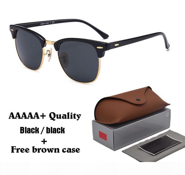 

glass lens brand designer fashion men and women sunglasses uv400 protection sport vintage sun glasses with brown box, White;black