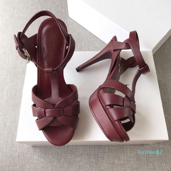 

2020 new summer shoes woman tribute sandals t-strap super high platfom sandals designer slides woman sandals party classic shoes l12, Black