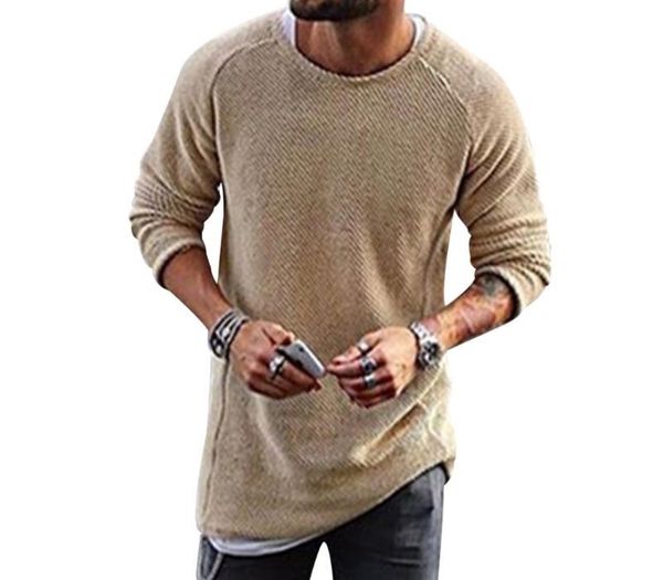 

new men knitted sweater casual o-neck long sleeve loose pullover mens 2020 winter spring warm basic sweaters jumper pull homme, White;black