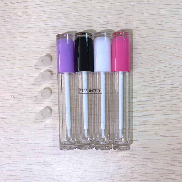 

100pcs 5ml empty lip gloss tubes lip glaze brush wand makeup cosmetic container lipstick refillable diy lipgloss tube